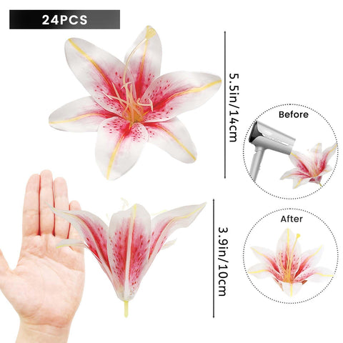 SNAIL GARDEN lily head detail showing detachable stamens for easy assembly.