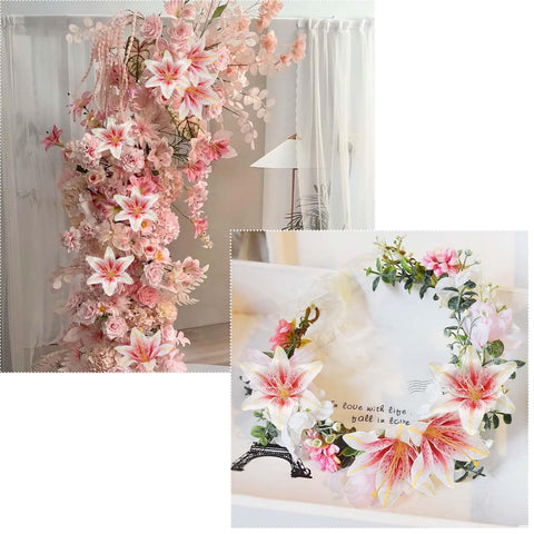 SNAIL GARDEN fade-resistant silk lily heads for long-lasting decor.