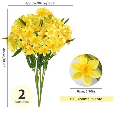 SNAIL GARDEN silk-narcissus 18-9in-stems bring lifelike elegance to desks