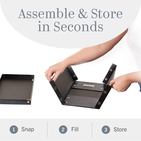 Sleek black finish on the Snap-N-Store DVD storage box.