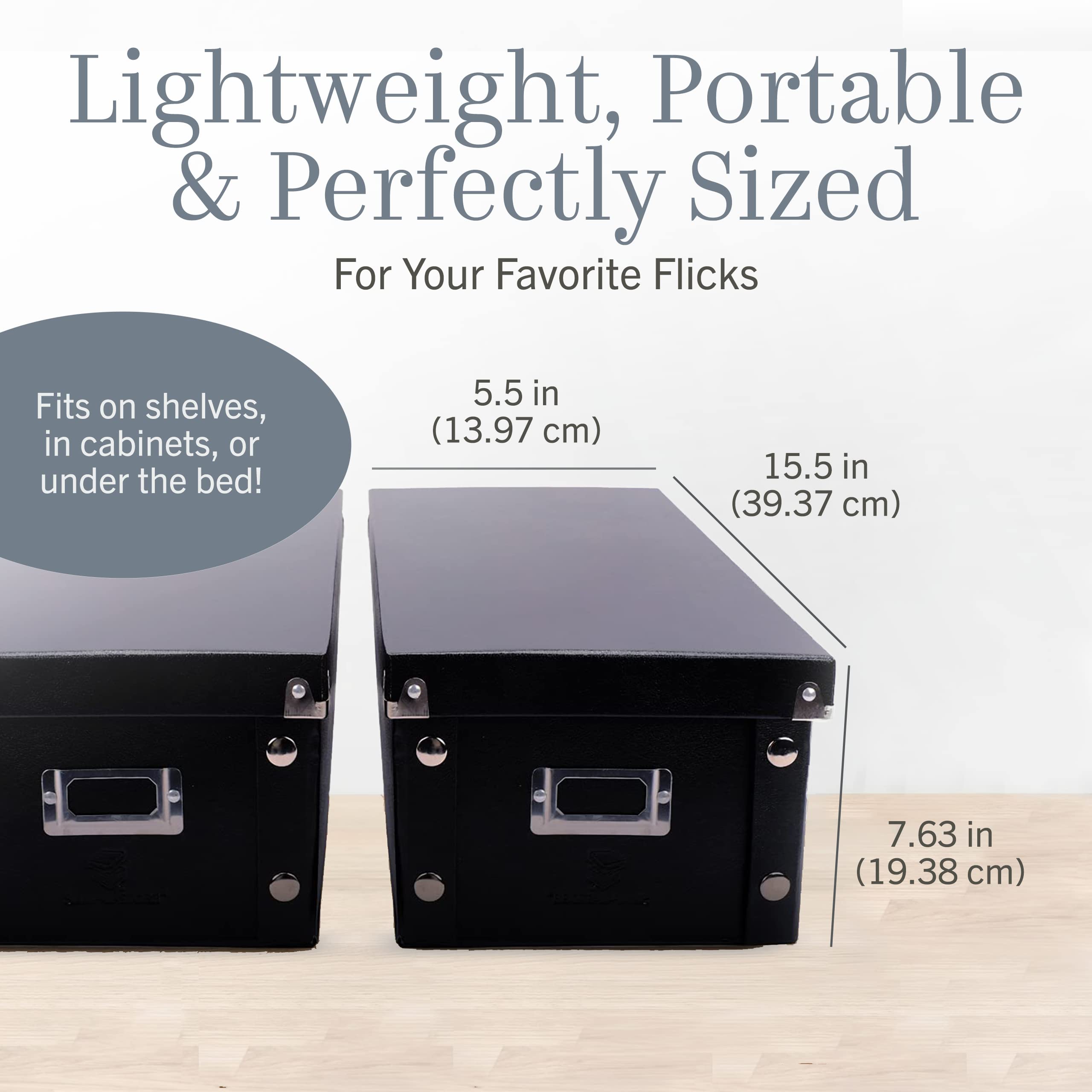 Capacity up to 52 DVD cases inside the two-box unit.