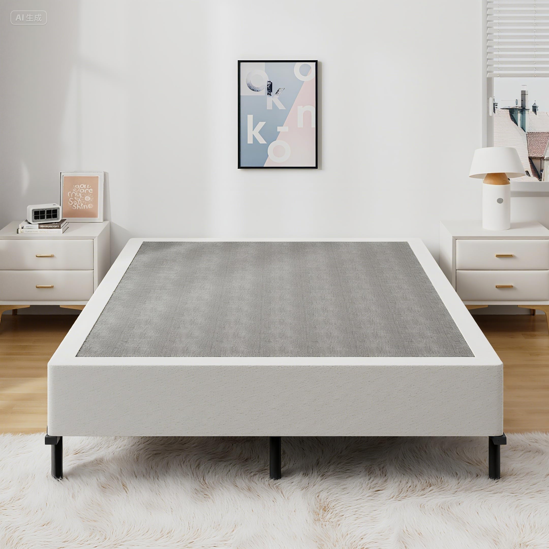 Snaye 9-inch box spring elevates the mattress for comfortable entry and exit.