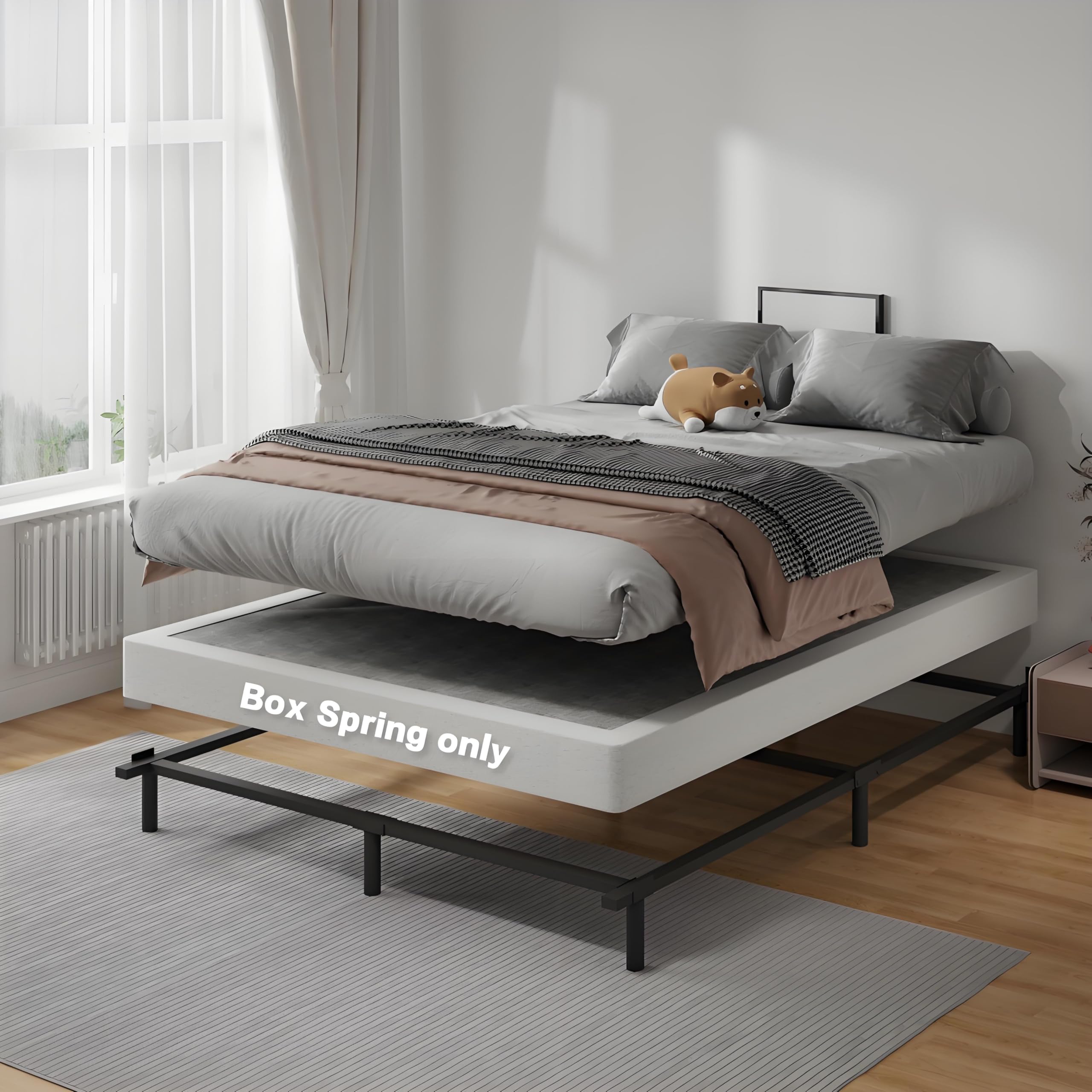 Snaye box spring tool-free assembly simplifies setup for quick bed readiness.