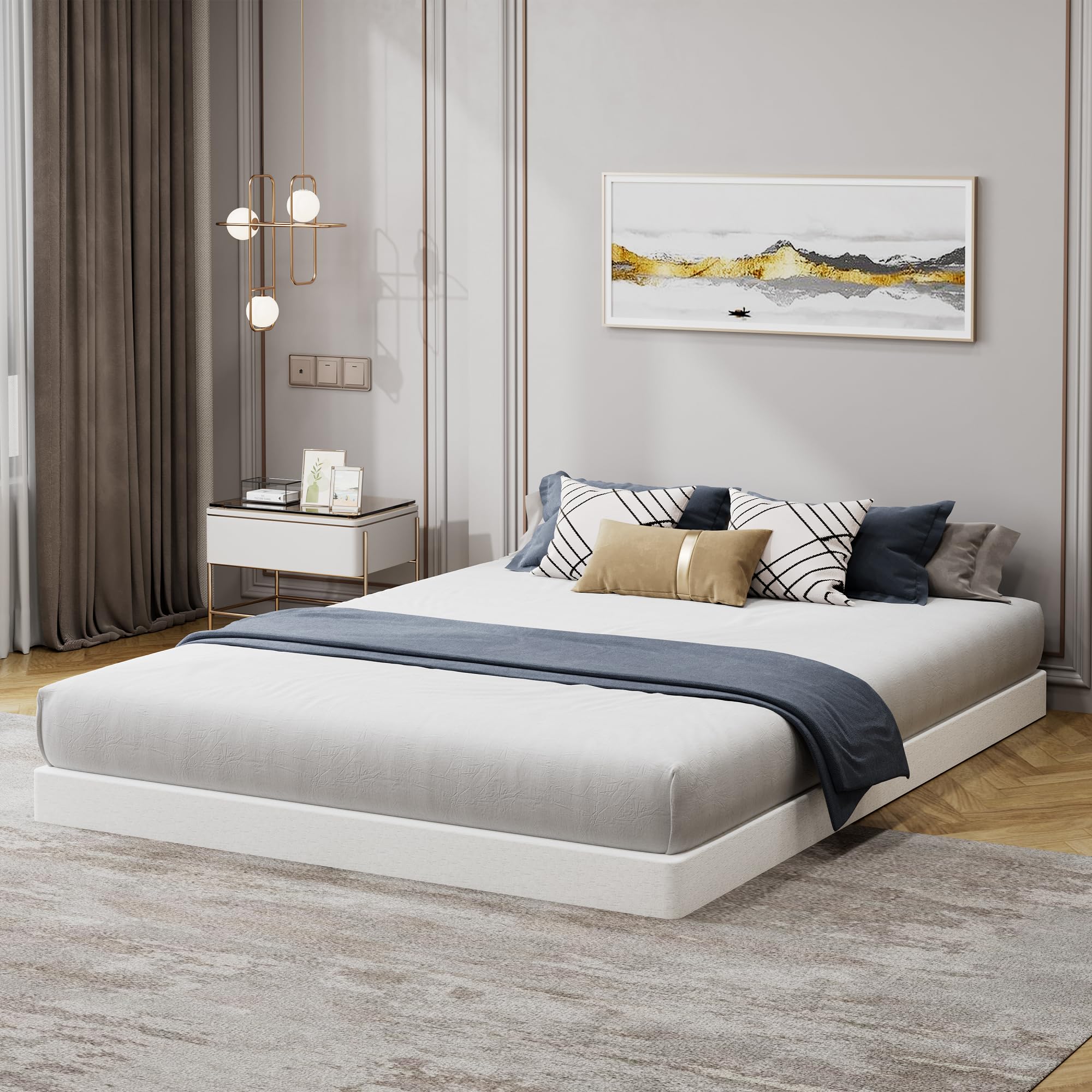 Snaye fabric cover protects the box spring and simplifies cleaning.