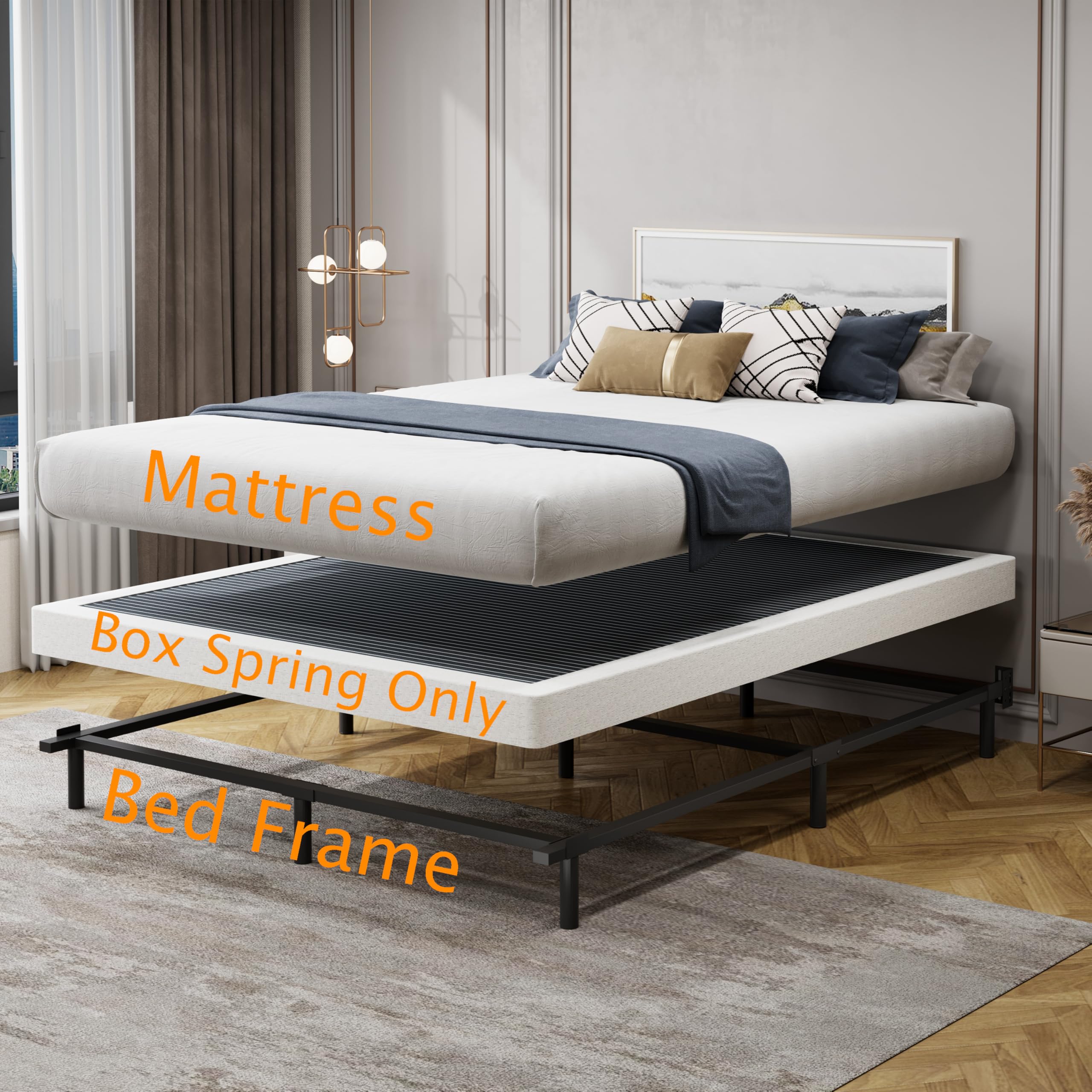 Snaye universal compatibility fits most queen frames and mattresses for versatile use.