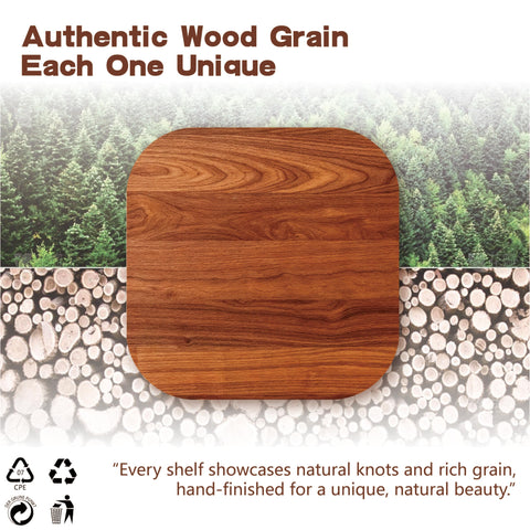 Sniffury solid wood floating shelf 23.6in close-up grain reveals natural knots
