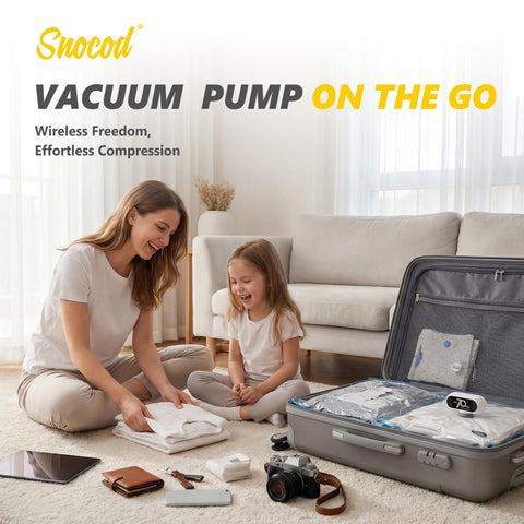 SNOCOD vacuum bags with double zipper seal for airtight storage