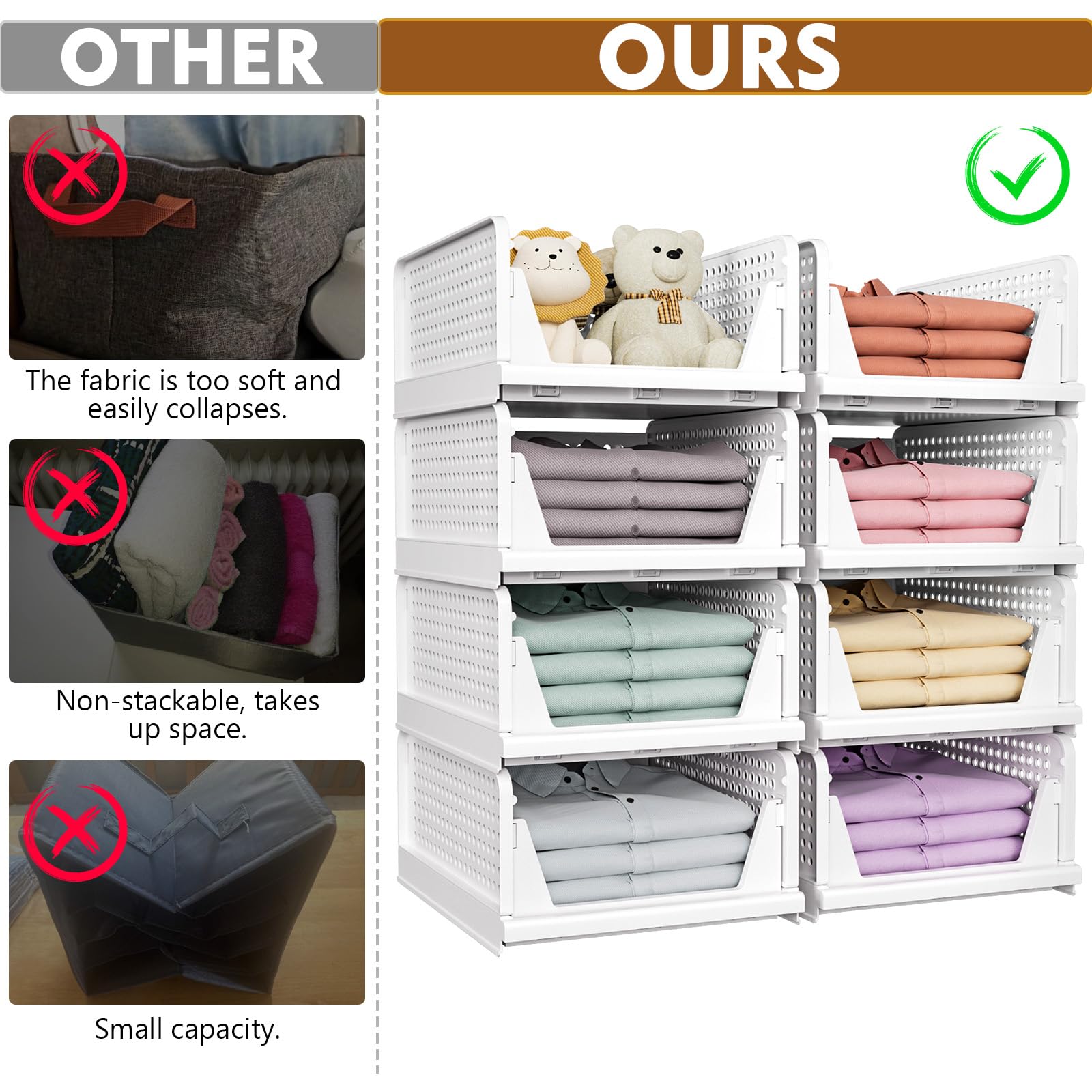 SNSLXH waterproof PP closet bins designed for moisture-resistant bathroom and laundry use.