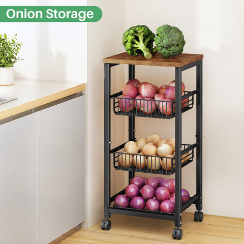 SNTD fruit basket wood-top fruit arrangement demonstrating fresh produce storage.