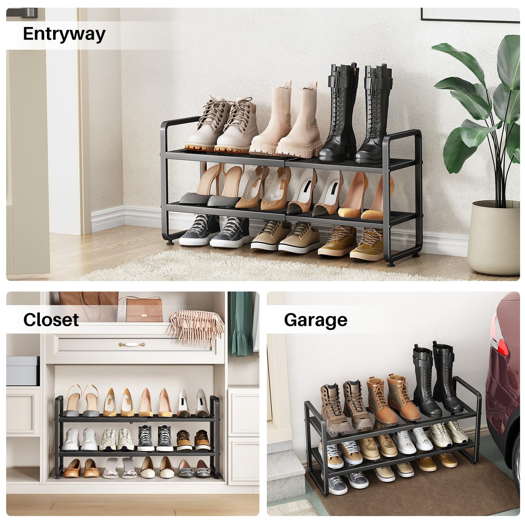 SNTD adjustable feet keep the rack level on uneven floors
