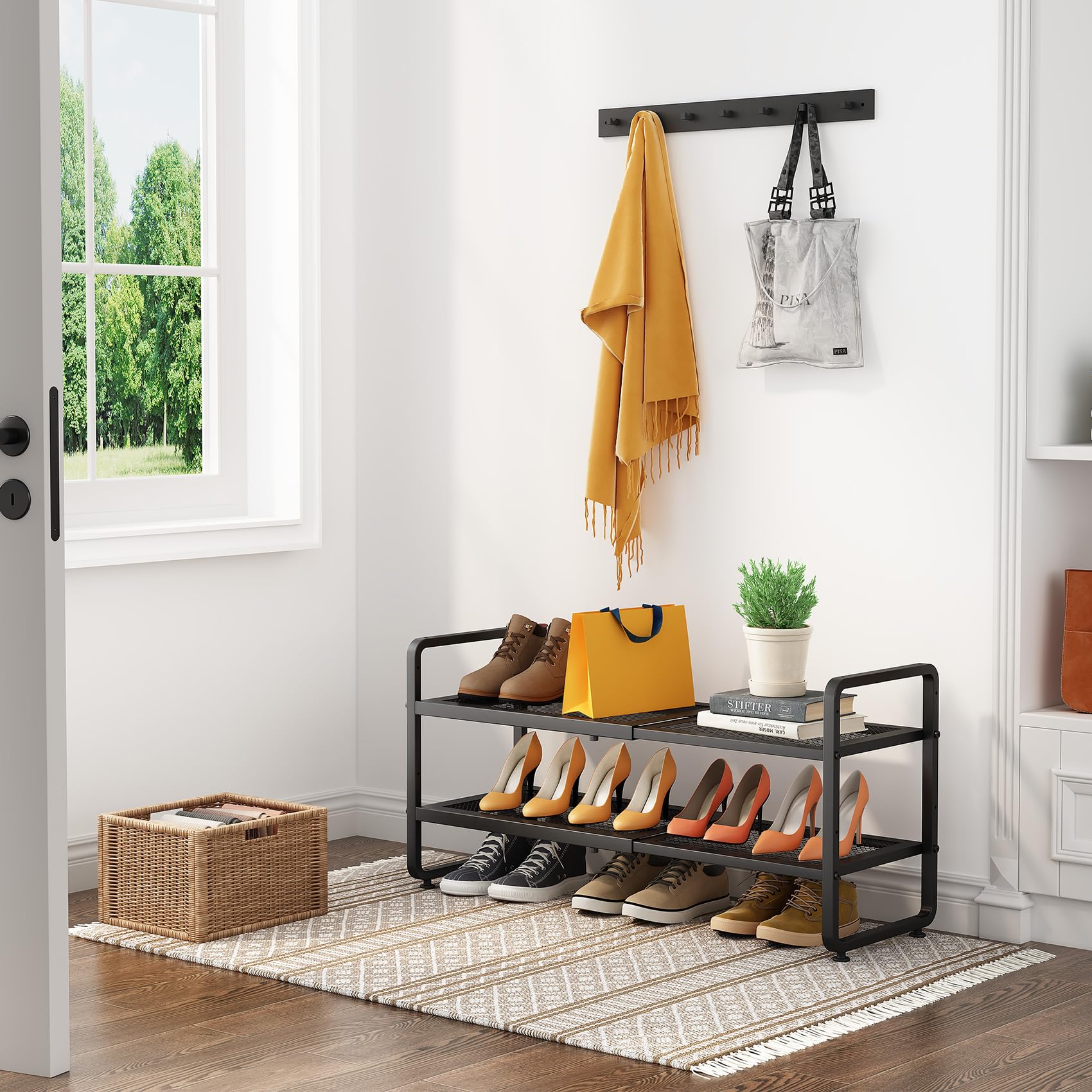 SNTD adjustable-height rack accommodates tall boots for seasonal use