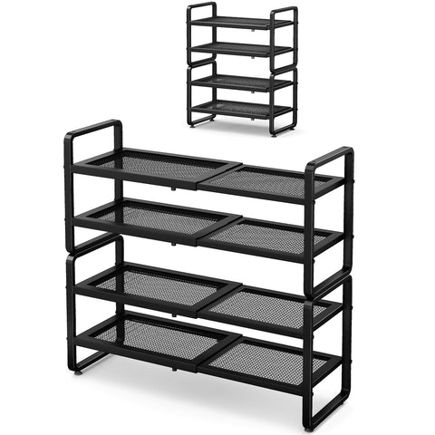 SNTD shoe rack extendable length saves space.