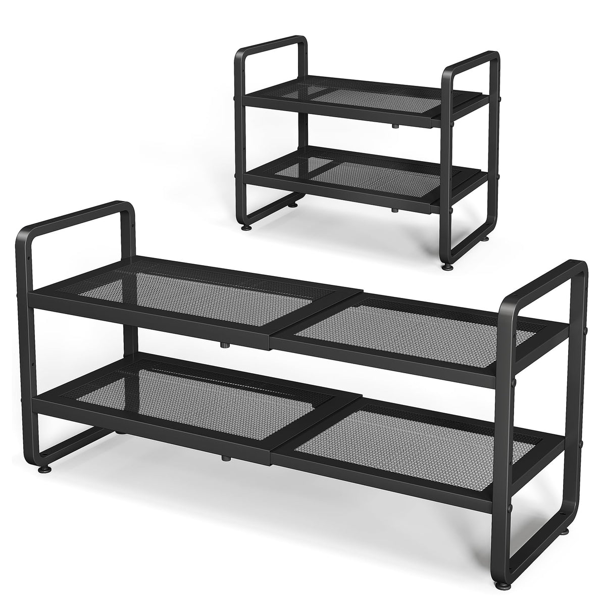 SNTD shoe rack extended to maximize closet storage for sneakers