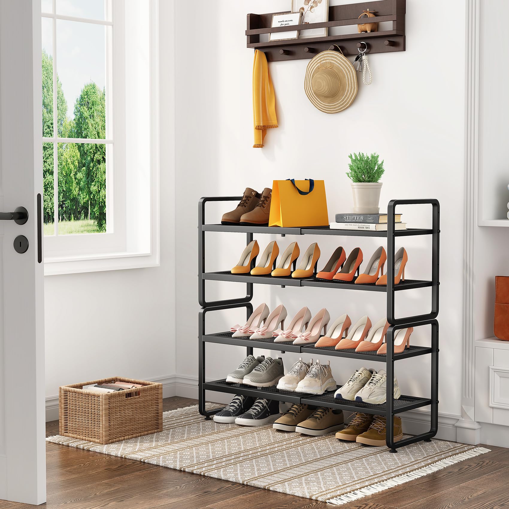 SNTD shoe rack height adjustable fits tall boots.