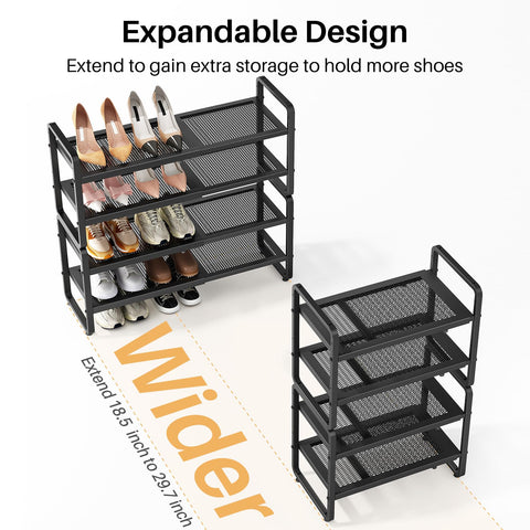 SNTD shoe rack 8-tier configuration maximizes storage.