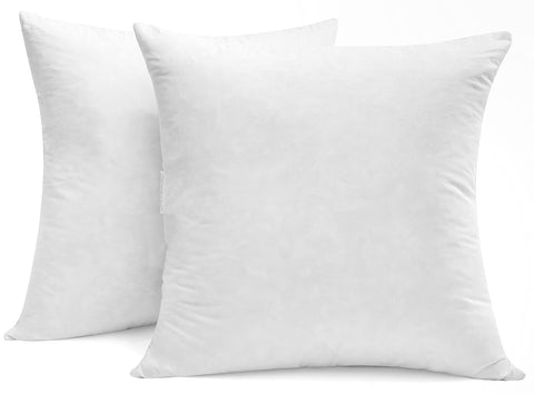 SNUG&COZY goose-down pillow inserts provide full loft for 22x22 cushions.