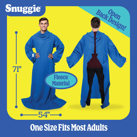 Machine washable Snuggie for quick cleanup after movie night