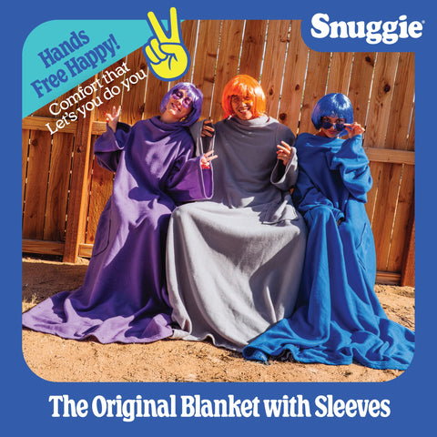 One-size-fits-all Snuggie suitable for adults and teens