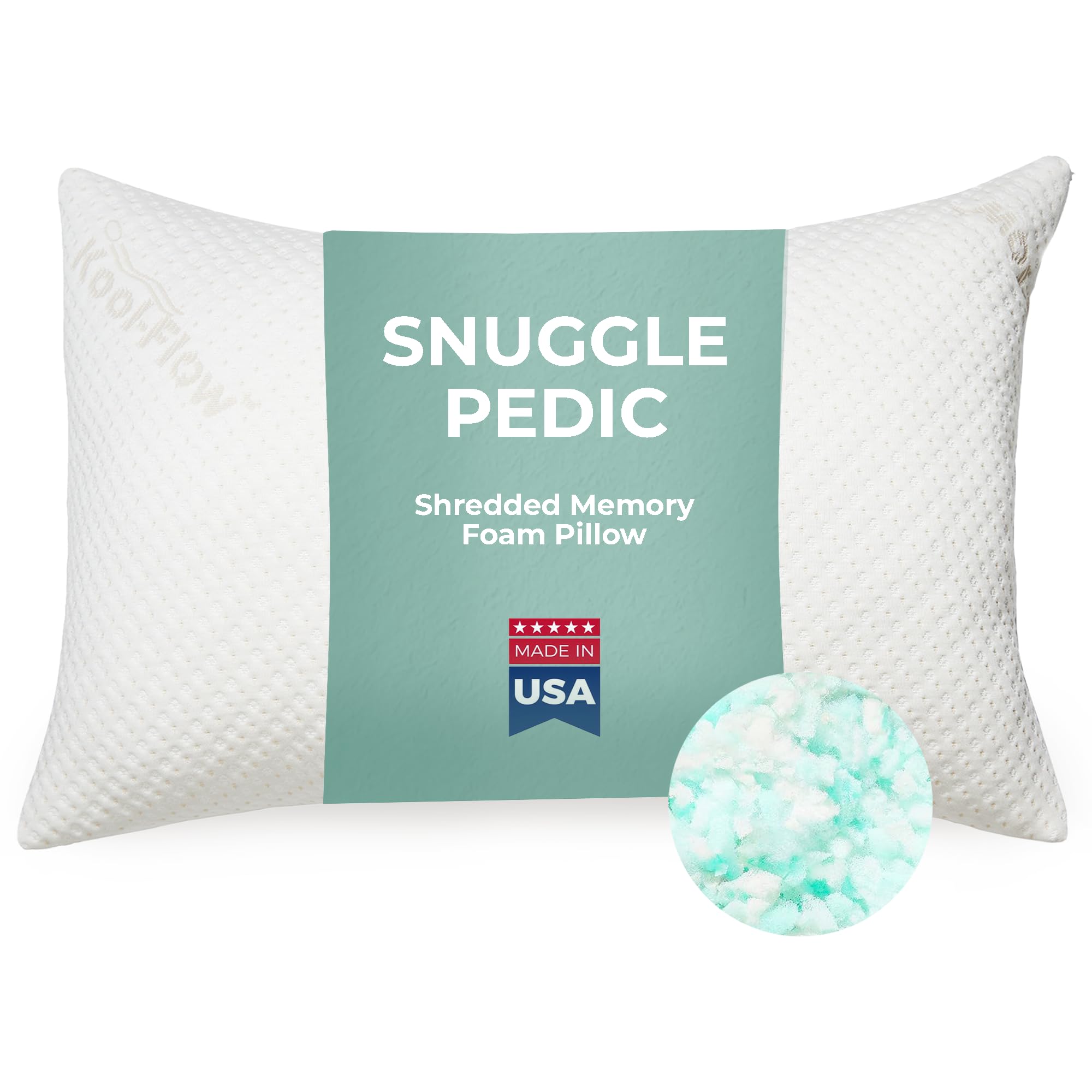 Snuggle-Pedic gel infused memory foam close up for cooling comfort