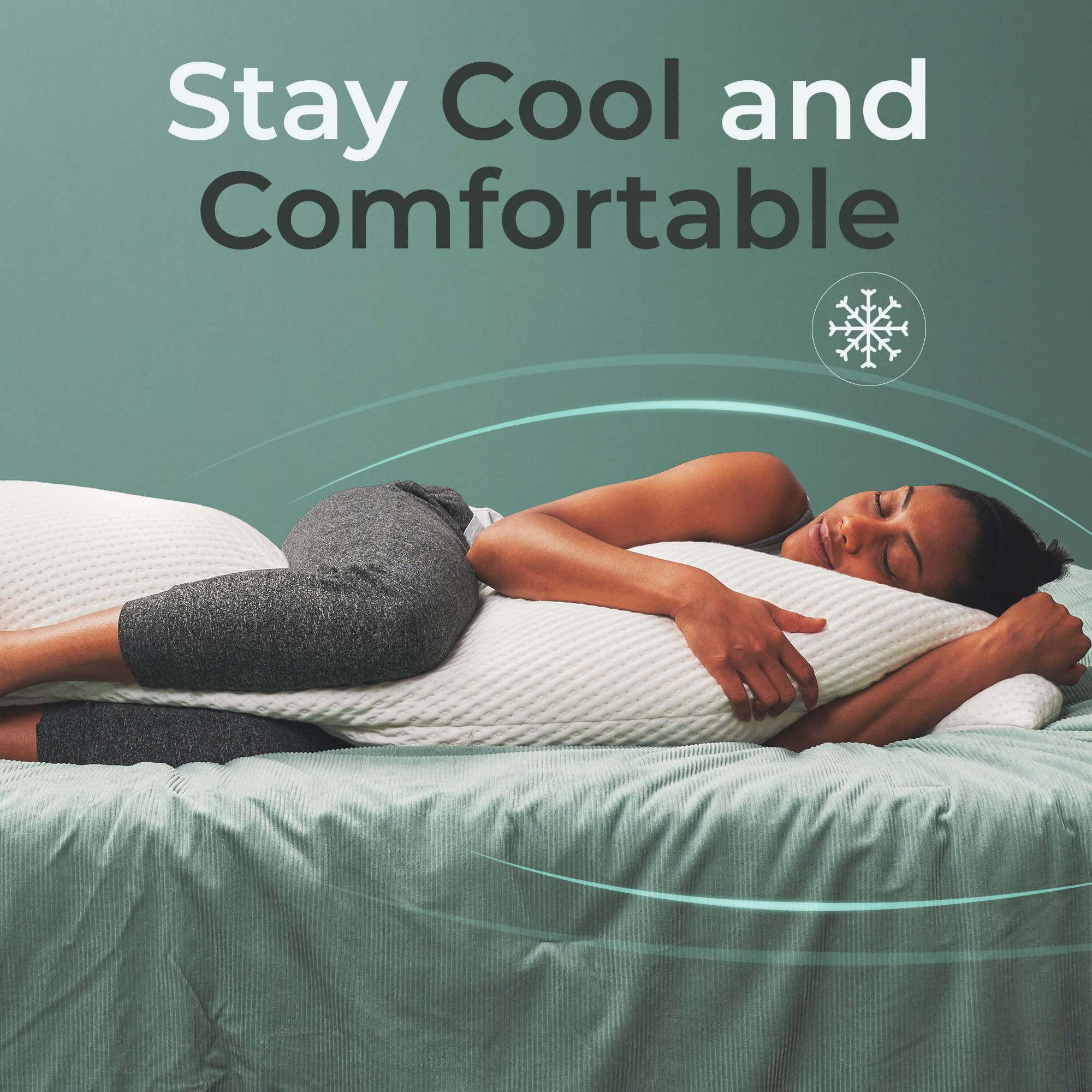 Snuggle-Pedic pregnancy comfort use demonstrates full-body support during maternity.