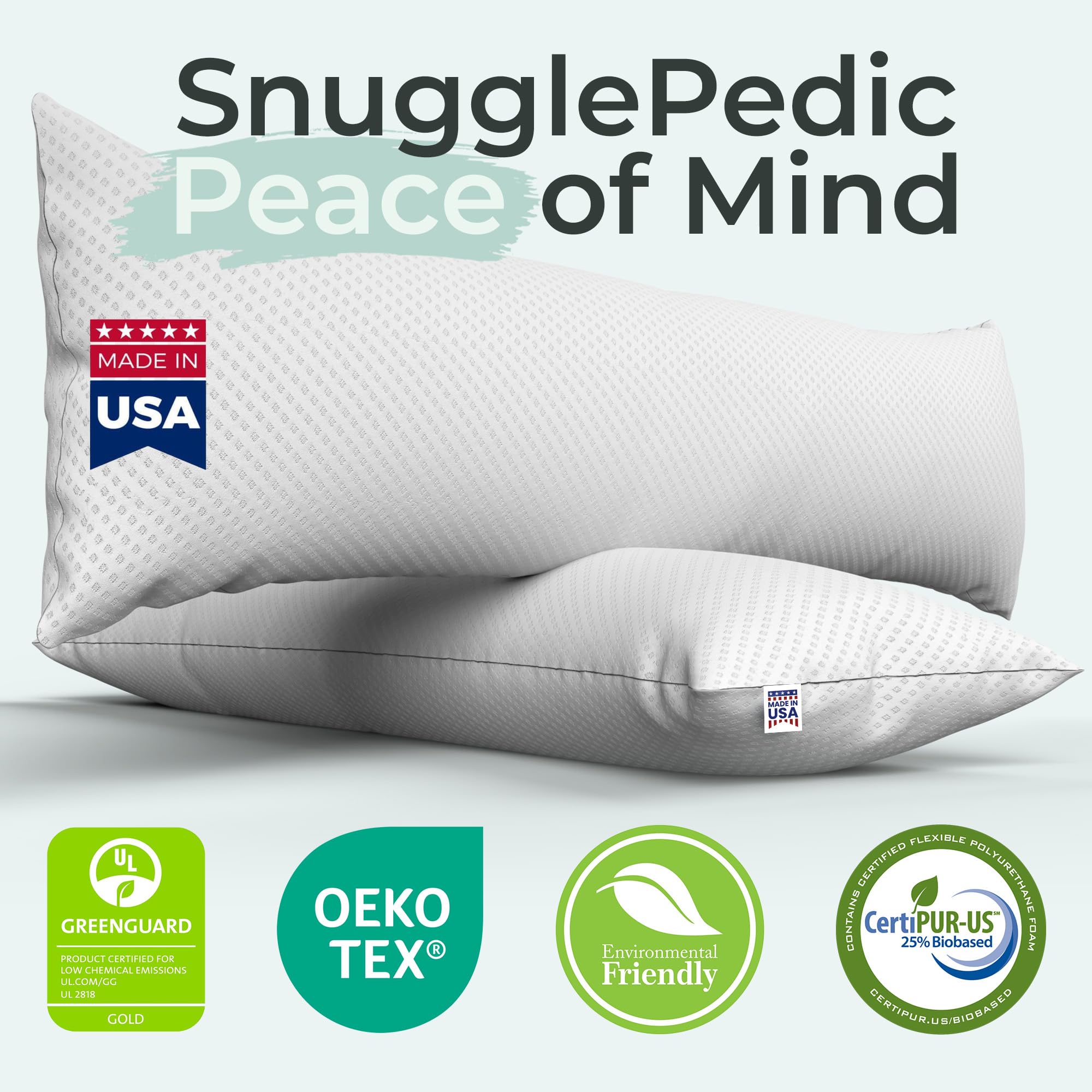 Snuggle-Pedic shredded memory foam close-up showing adaptive contouring and comfort.