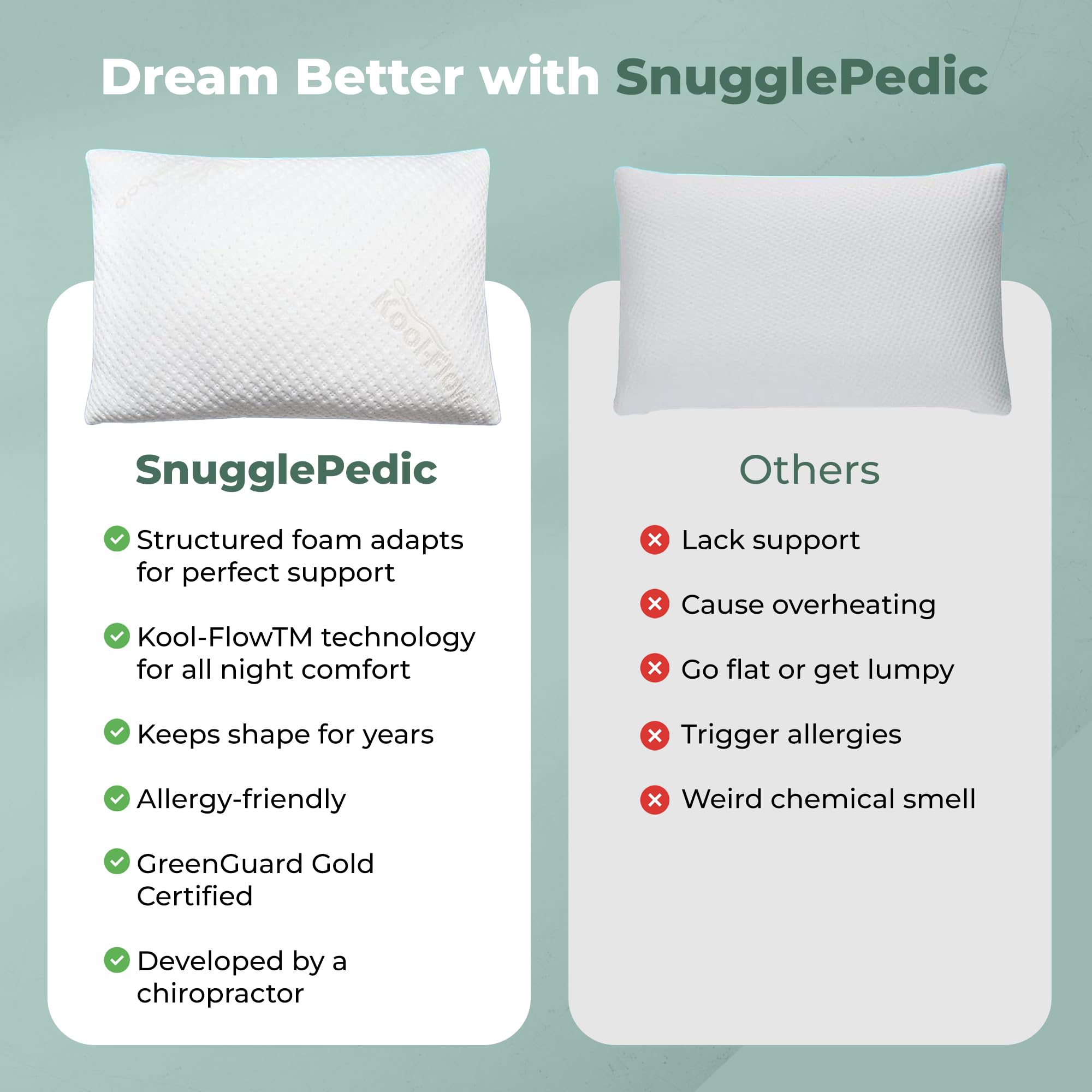 Snuggle-Pedic travel friendly pillow fits in a bag
