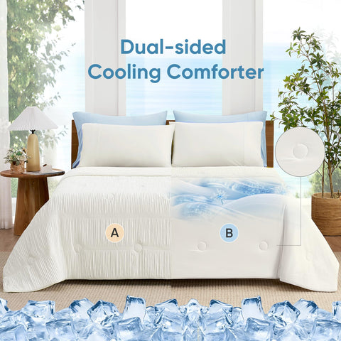 Snuggle Sac cooling comforter queen packaged presents easy care and gift-ready presentation.