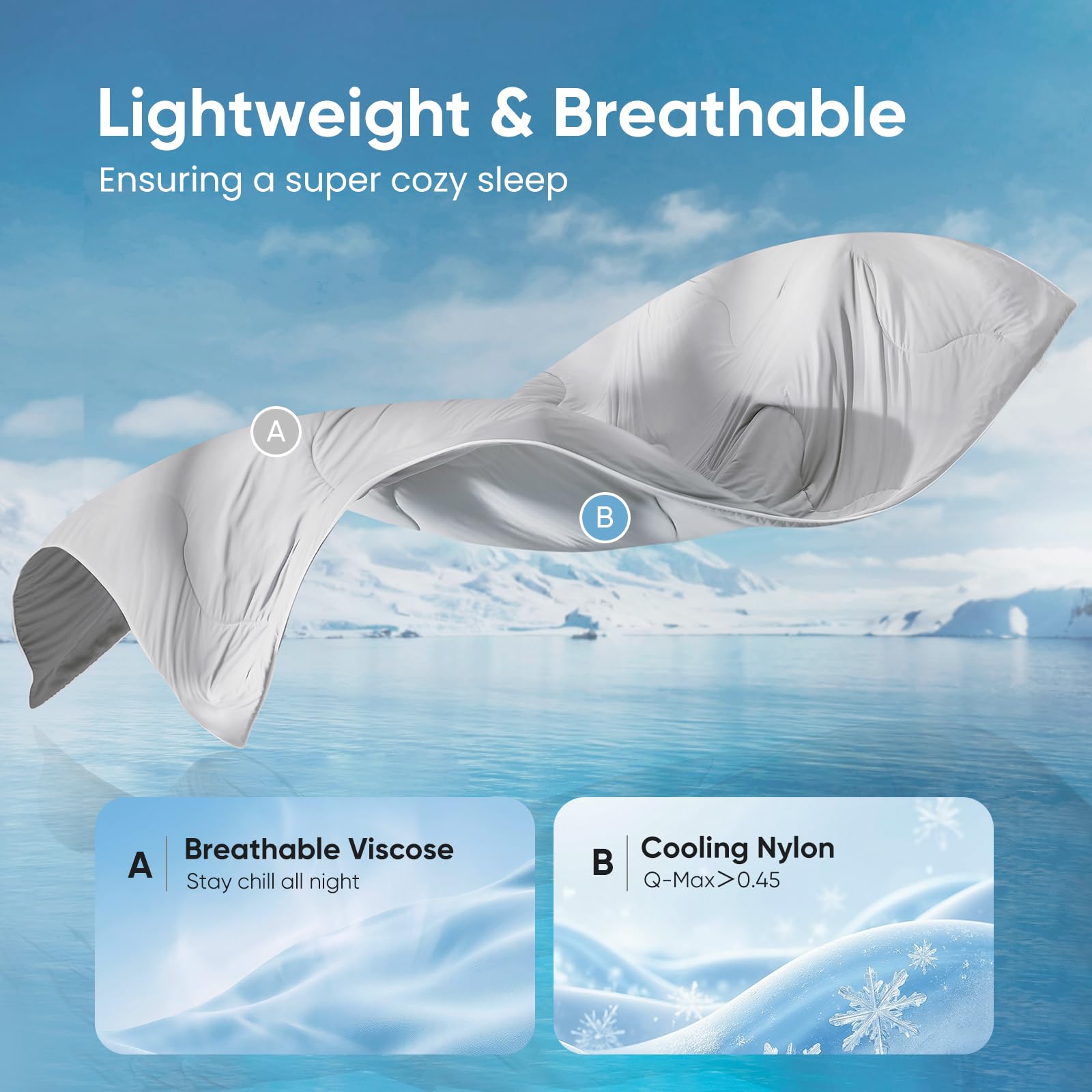 Close-up of Q-Max cooling fabric showing heat absorption capability