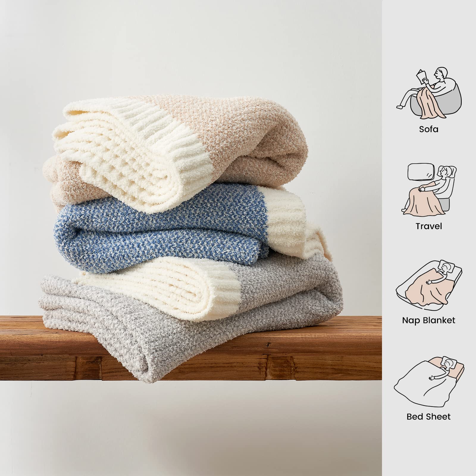Snuggle Sac cozy knit blanket draped for instant comfort