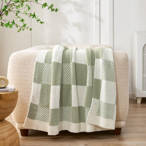 Snuggle Sac cozy throw on a couch adds inviting warmth for movie nights.