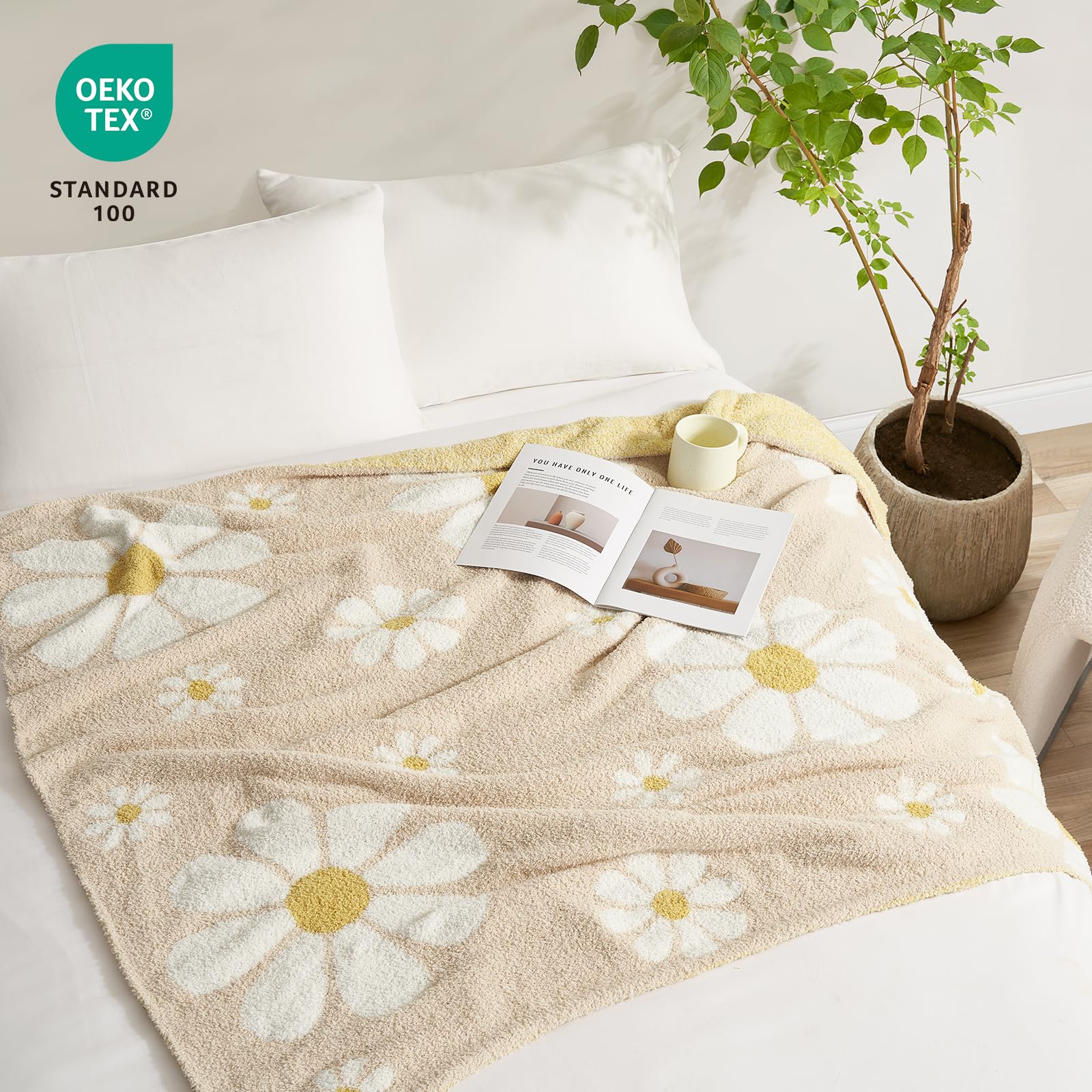 Snuggle Sac Flower blanket closeup texture highlights ultra-soft microfiber detail