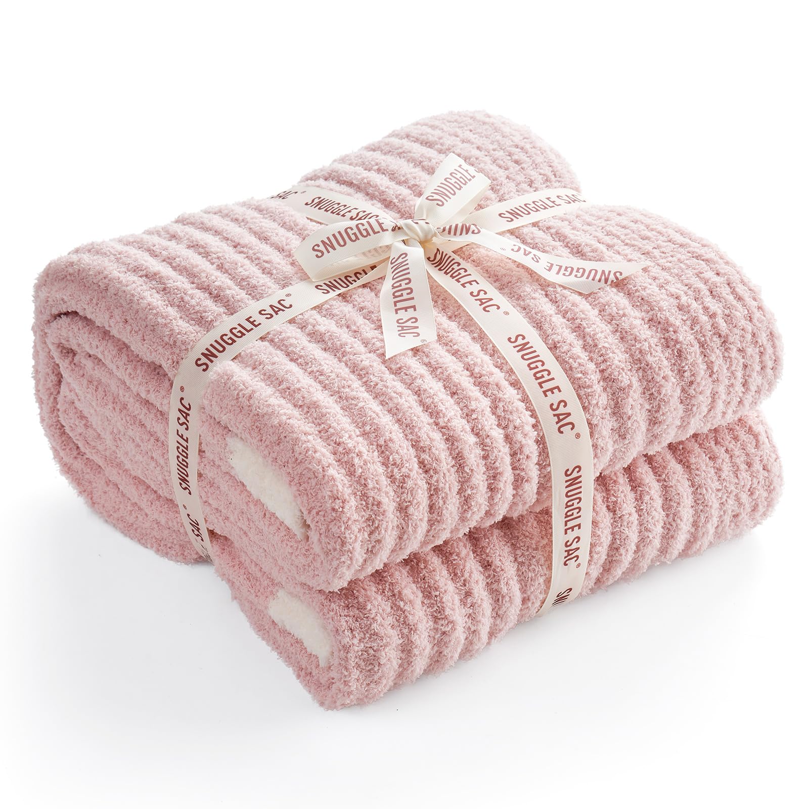 Ivory edge frames the Snuggle Sac knit