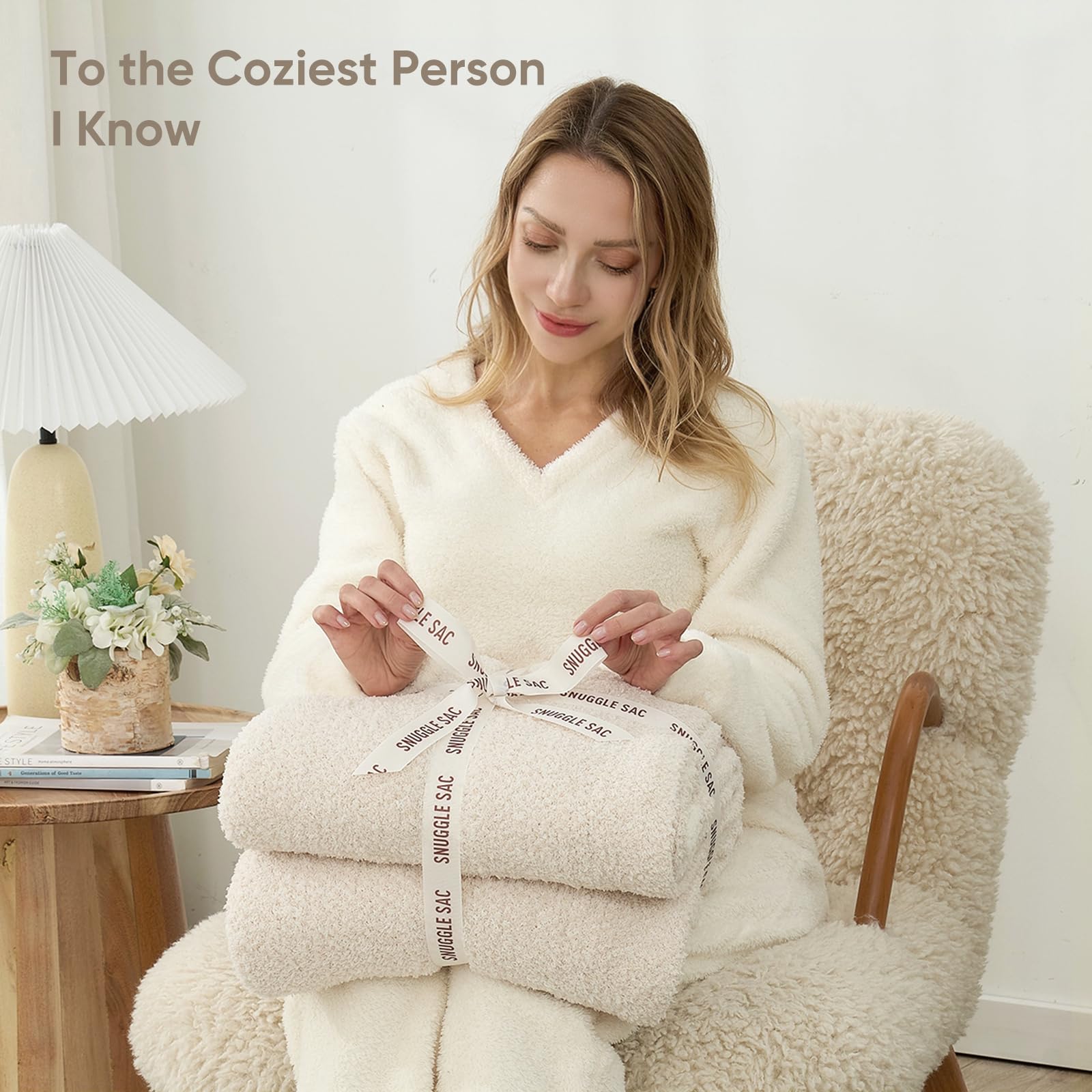 Snuggle Sac twin size 60x80 provides generous coverage for bed or couch