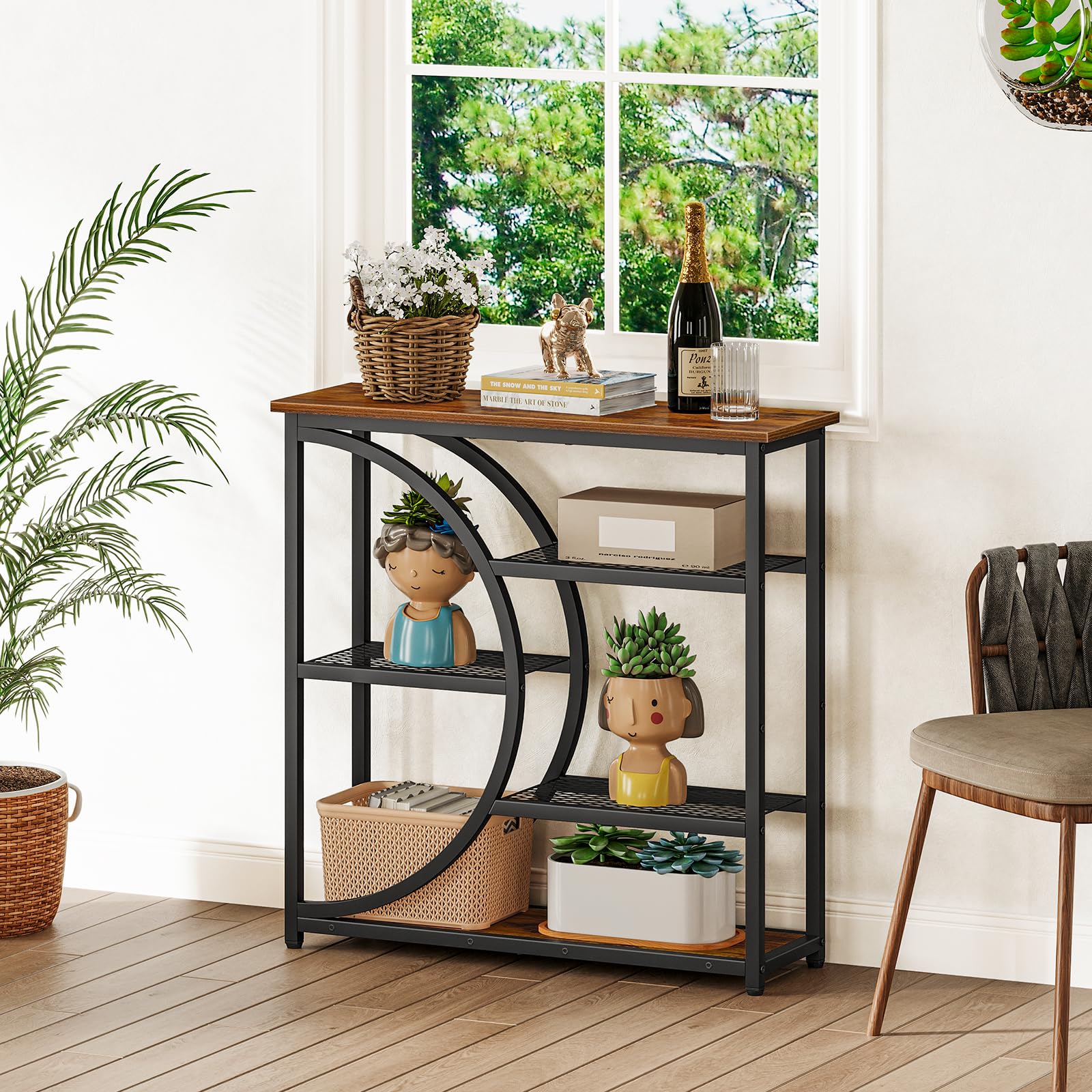Snughome entryway table with frosted coating finish resists wear