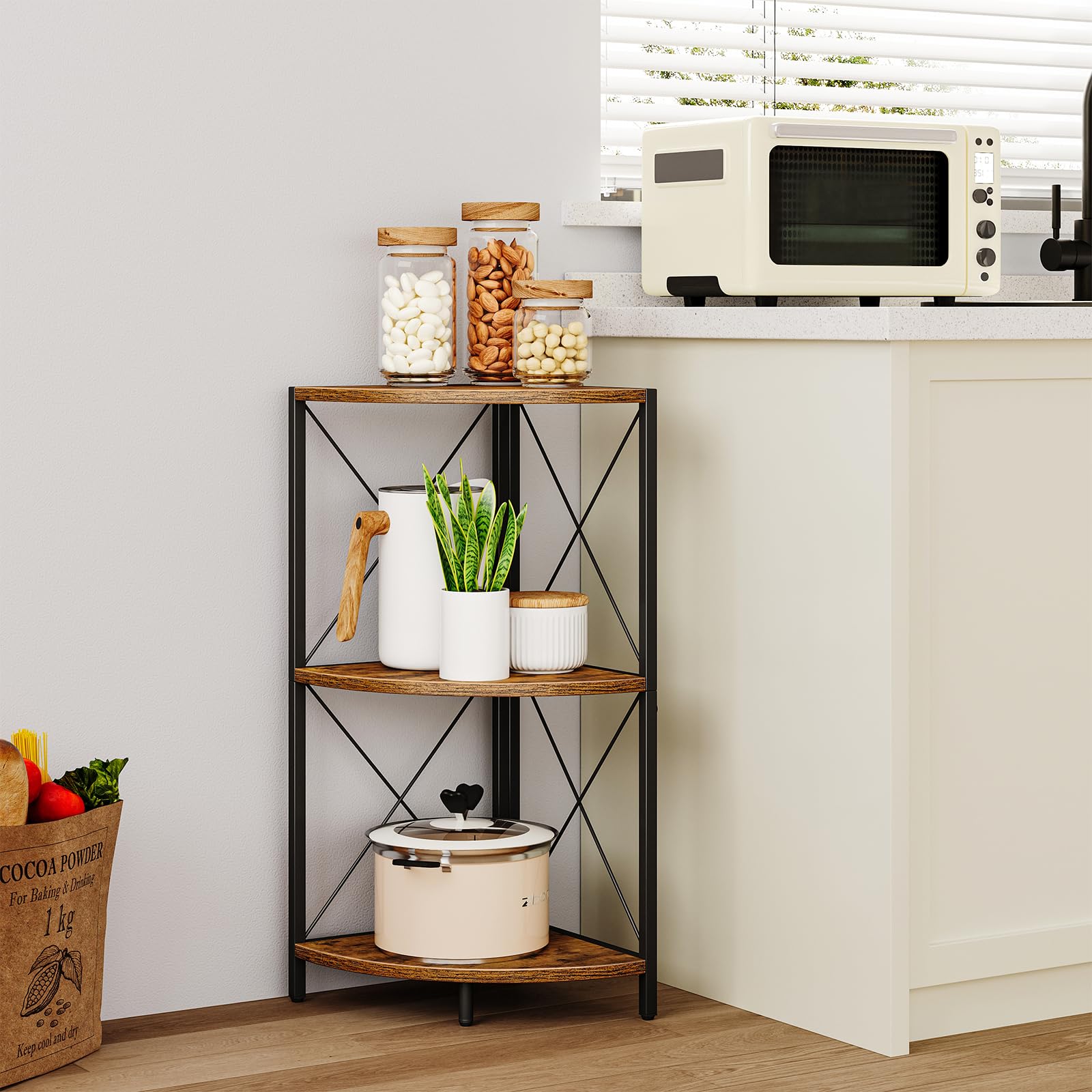 Snughome fan-shaped tier design showcased for easy organization and stylish decor.