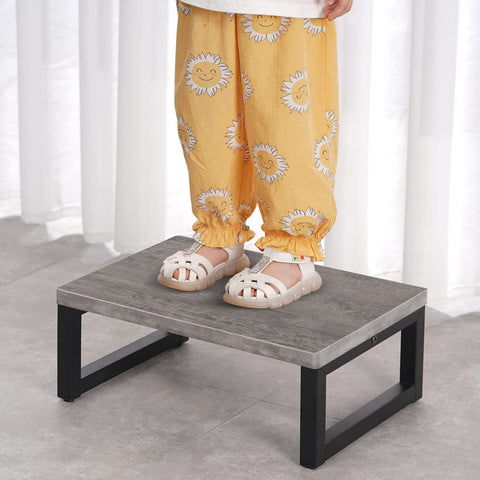 Snughome step stool grey dimensions marked, helpful for placement and storage