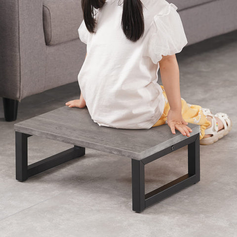 Snughome step stool grey top view, compact footprint ideal for small spaces