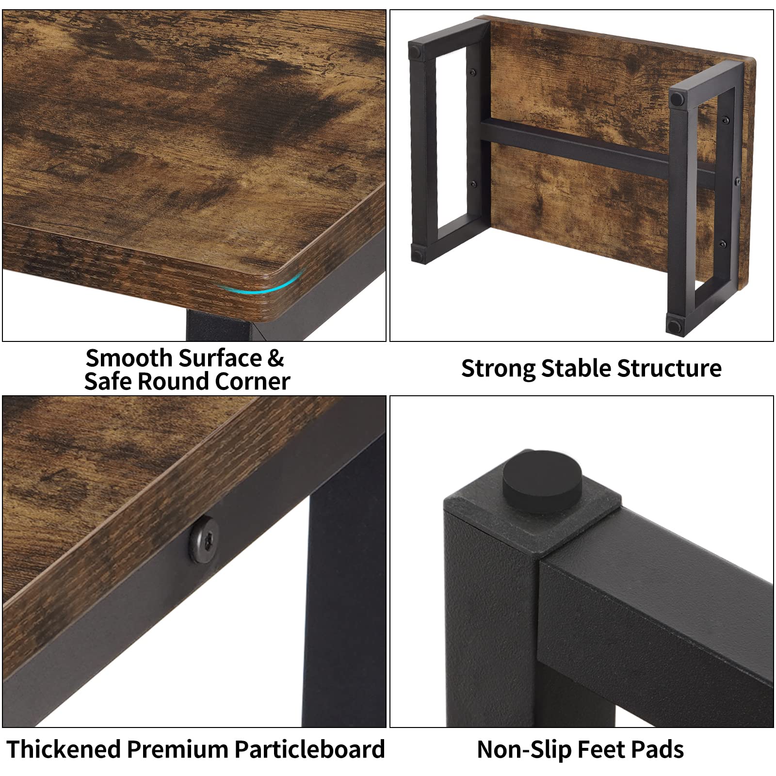 Snughome wooden step stool showing non-slip feet on floor