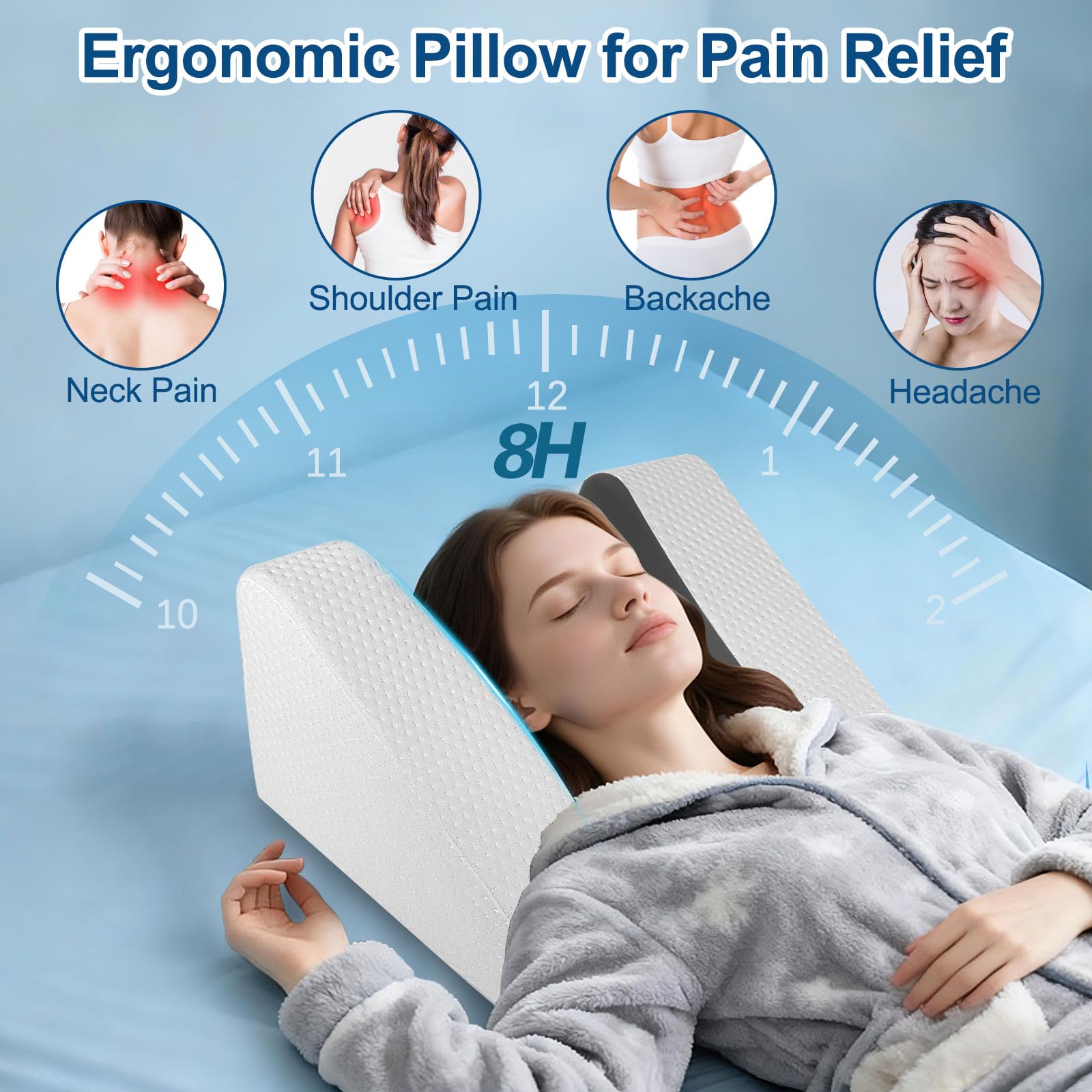Anti-slip base on SnugSafe pillow prevents movement for stable night-time alignment.