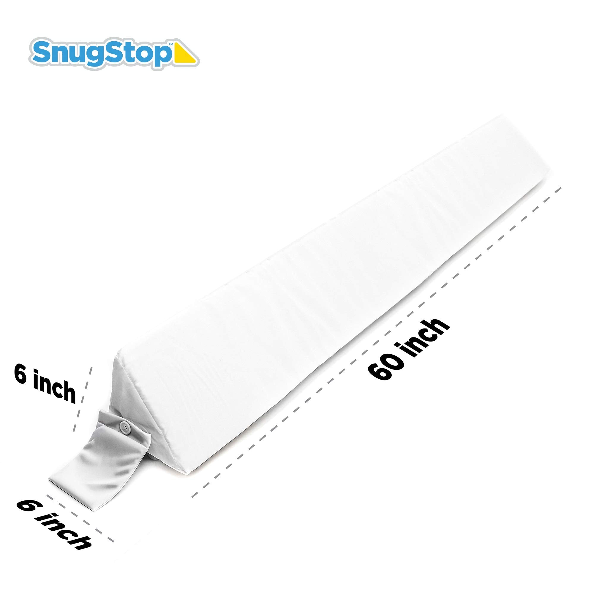 Queen size bed wedge spans the bed width for tidy bedding.