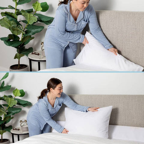 Triangular SnugStop wedge highlighting the wedge design supporting pillows.