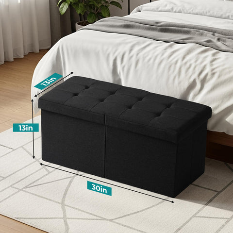 Snuvid storage ottoman compartments open showing hidden storage access.