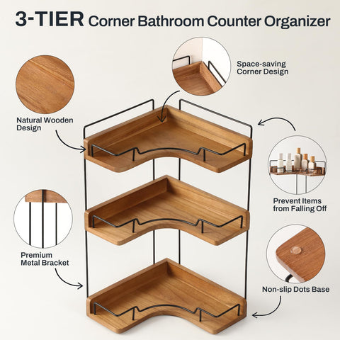 Snuvid organizer with anti-slip feet stays stable on countertops.