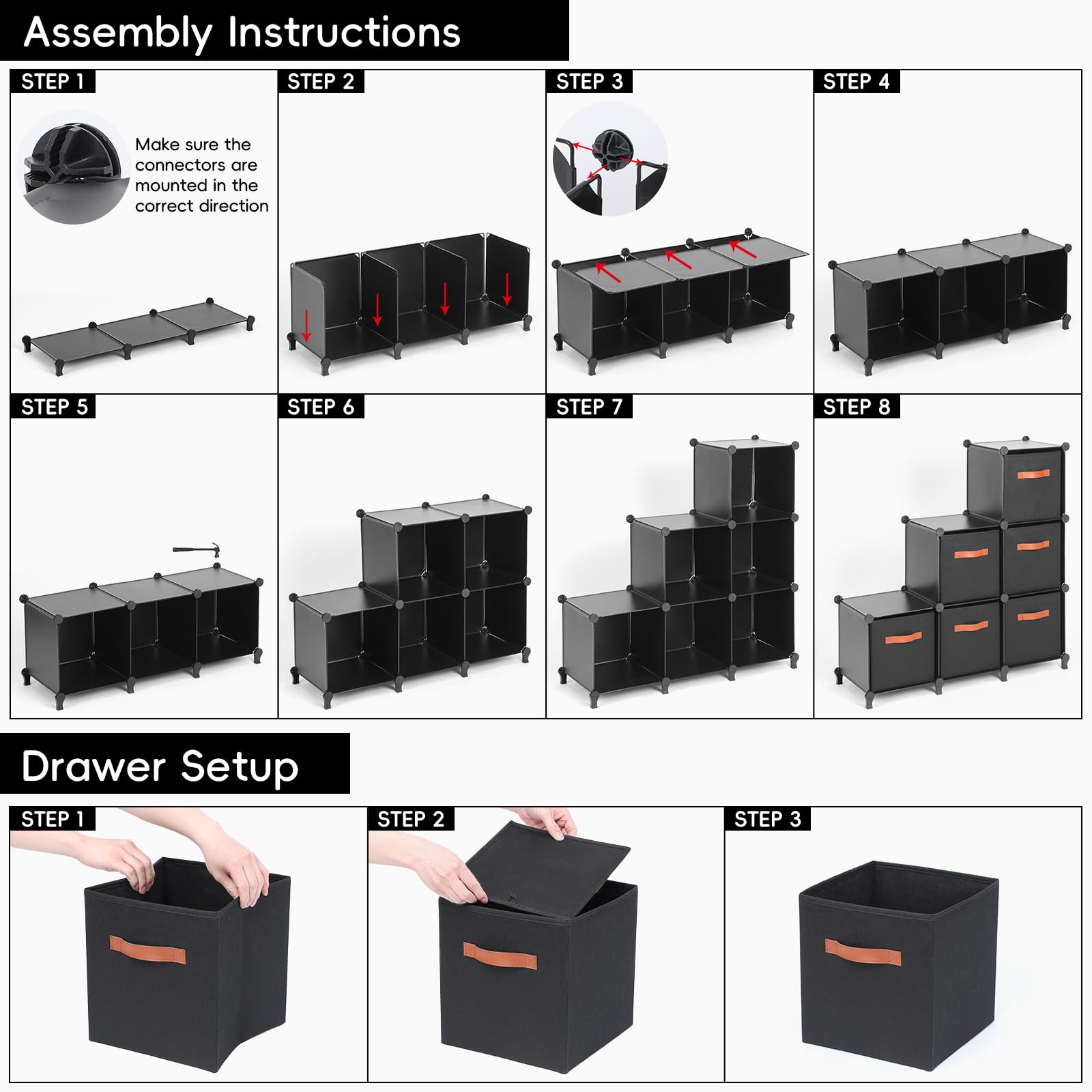 Snuvid Cube Storage sturdy frame ensuring stable, wobble-free shelves.