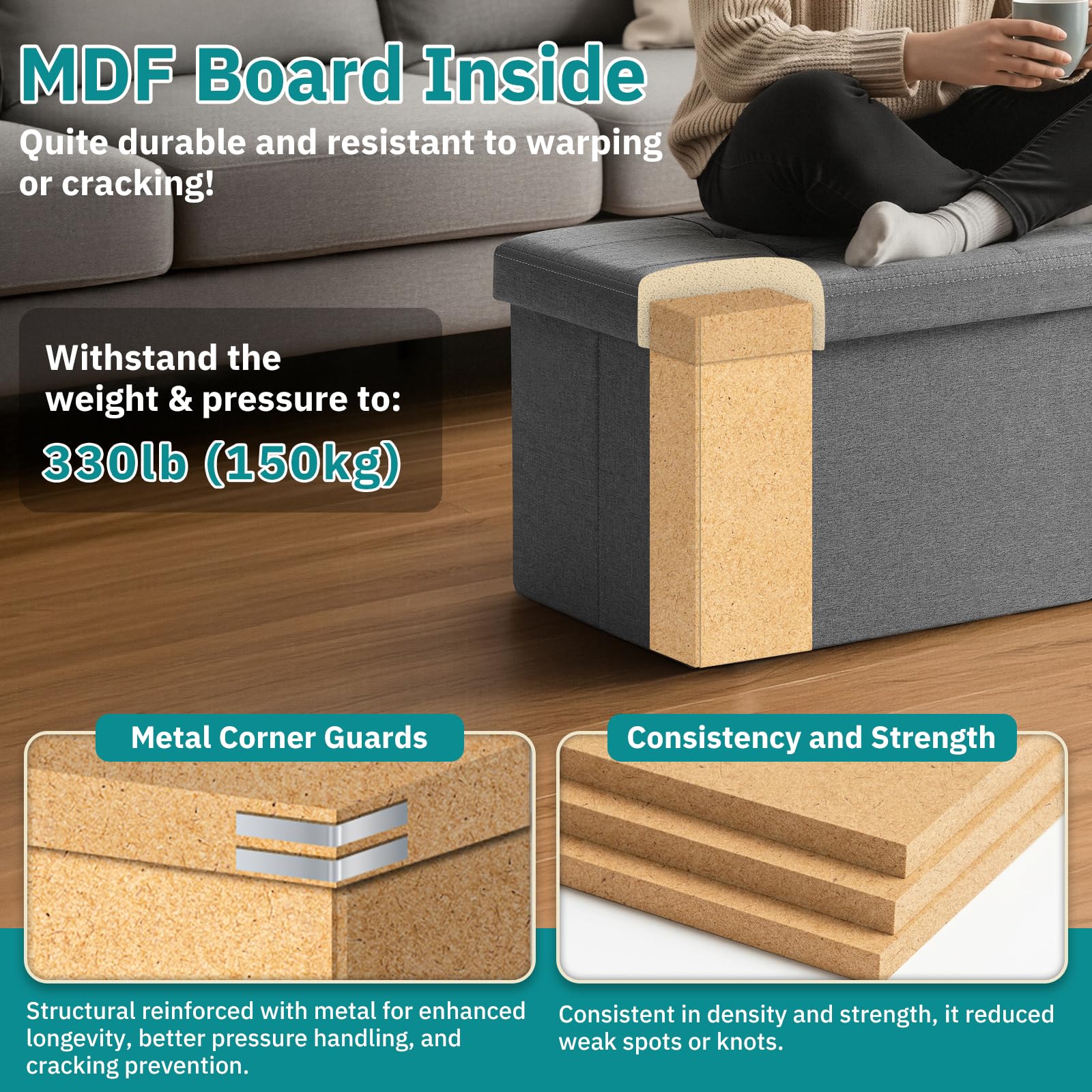 Snuvid entryway shoe bench hides footwear while staying within reach.