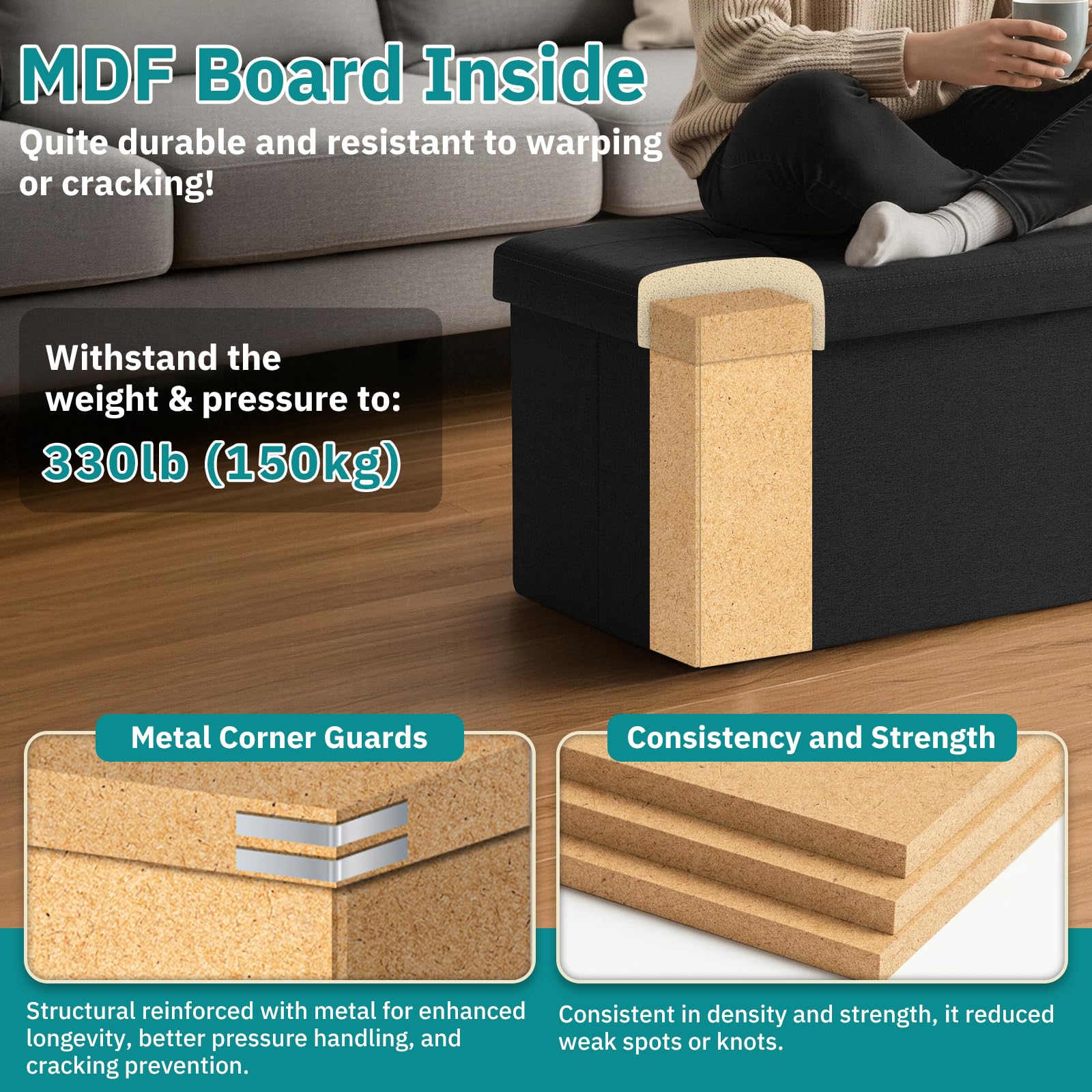 Snuvid entryway shoe bench storage keeps shoes neatly hidden yet reachable.