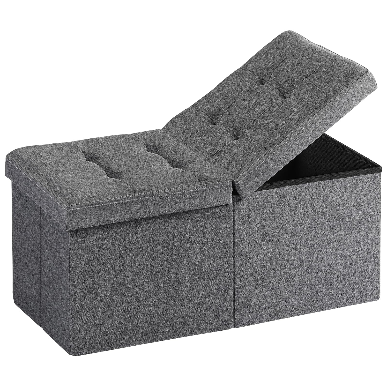 Snuvid storage ottoman 30-inch front view with hidden space for essentials.