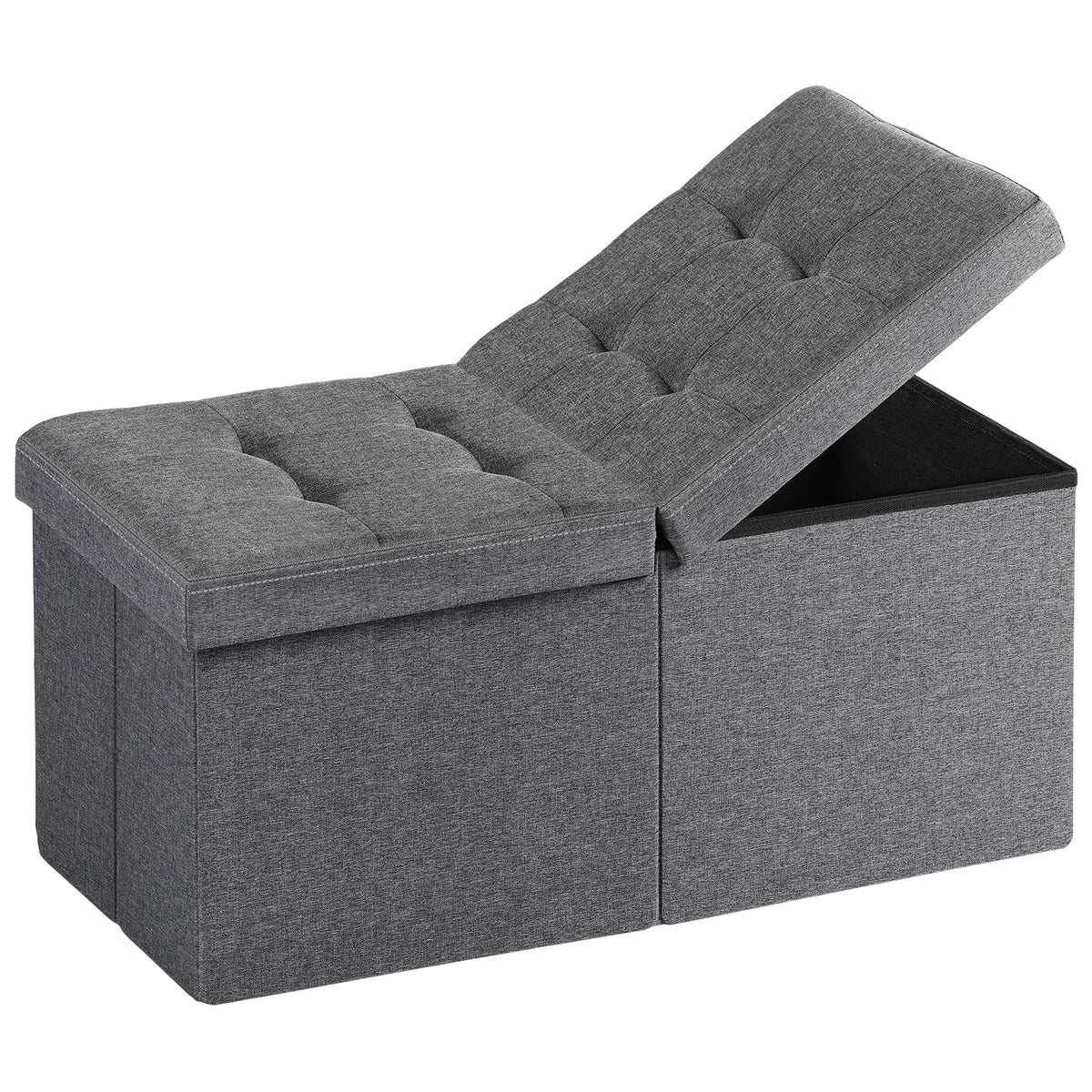 Snuvid storage ottoman 30-inch front view with hidden space for essentials.