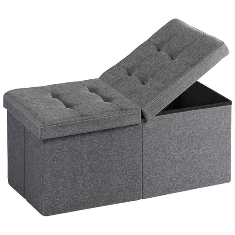 Snuvid storage ottoman 30-inch front view with hidden space for essentials.