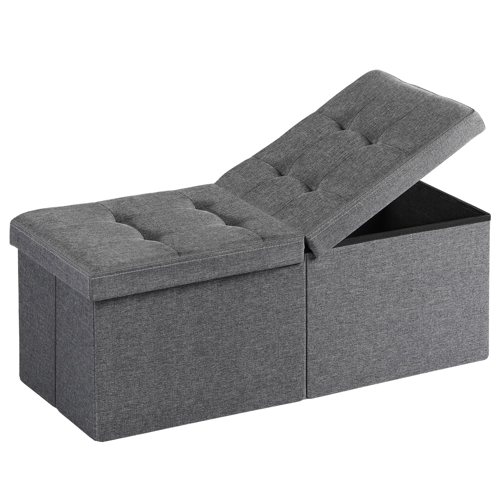 Snuvid storage ottoman bench with roomy interior for shoes and blankets.